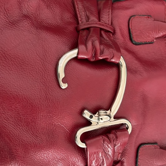 Red leather Simard handbag - Picture 4 of 6